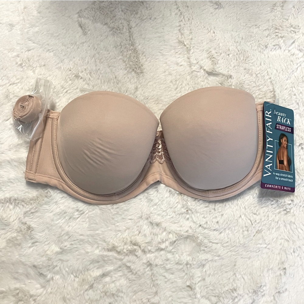 Vanity Fair Beauty Back Strapless Underwire bra, NWT, Rose Beige, 34B NWT